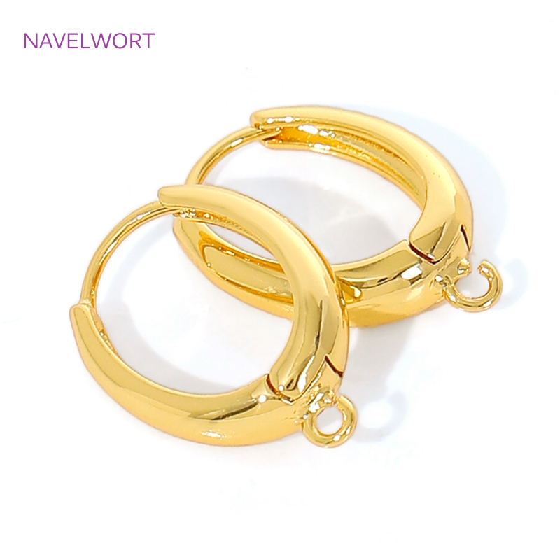 Jewelry Making Designs - 18K Gold Plated Brass Earwires Fasteners,Oval