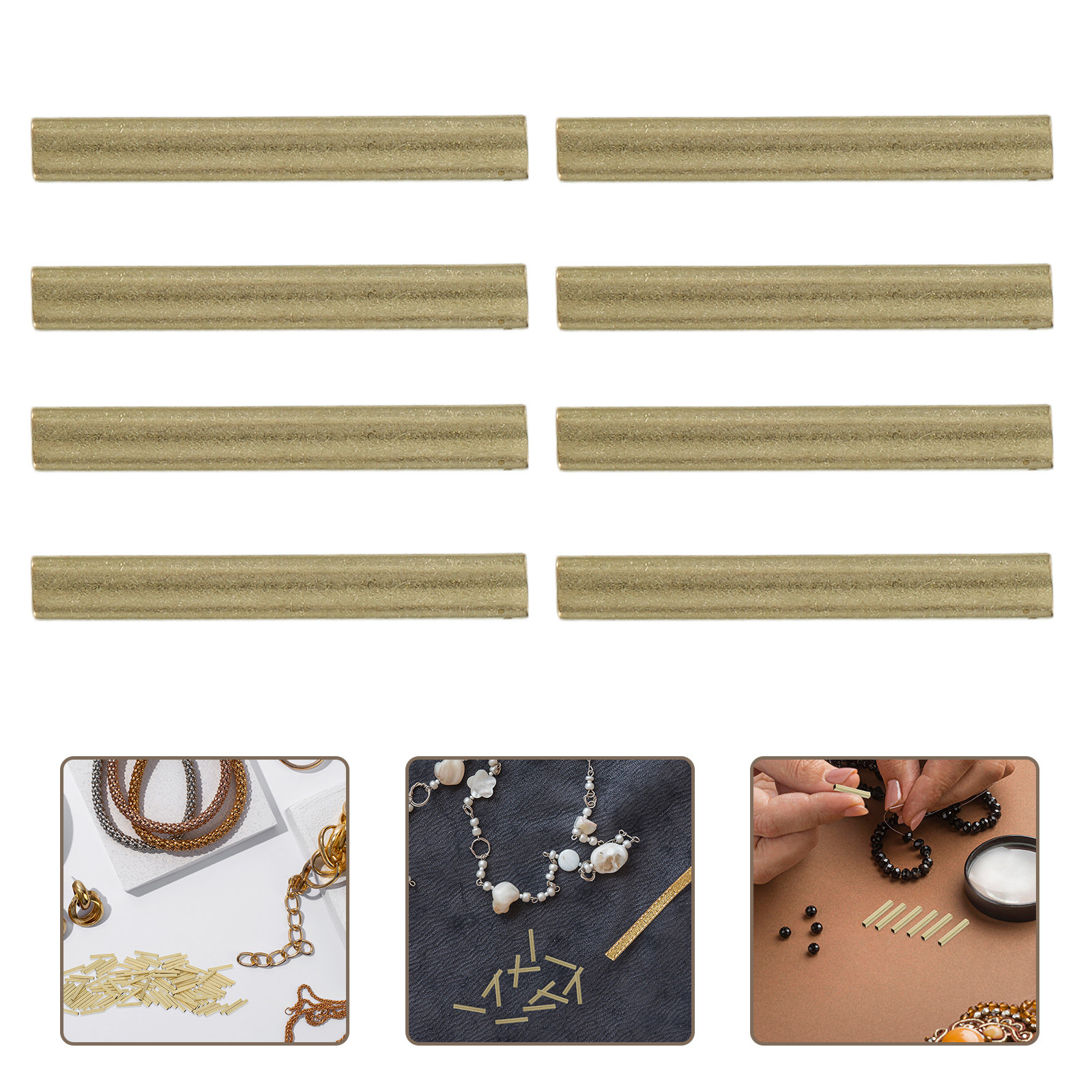 Jewelry Making Youtube - 100Pcs Hollow Square Brass Tube Beads
