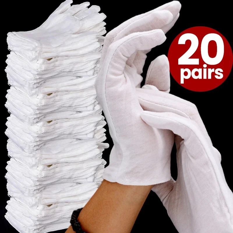 Jewelry Making Gloves - 1-20pairs White Cotton Work Gloves Ceremonial