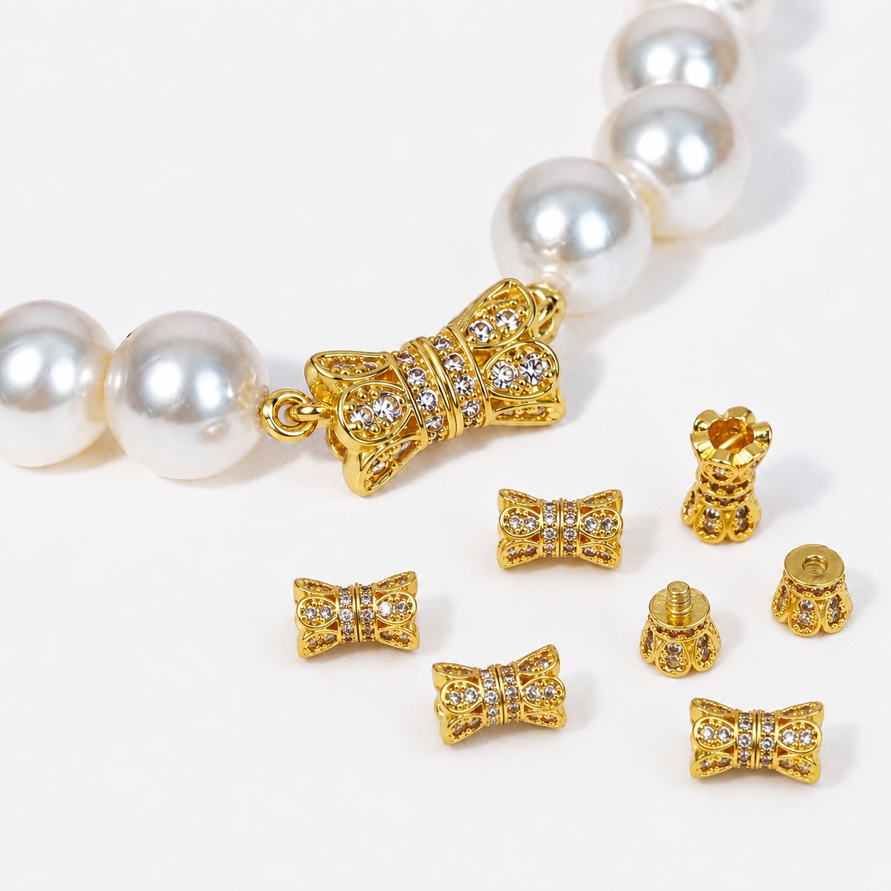 Jewelry Making Pins - 2pcs 18K Gold Plated Cubic Zirconia