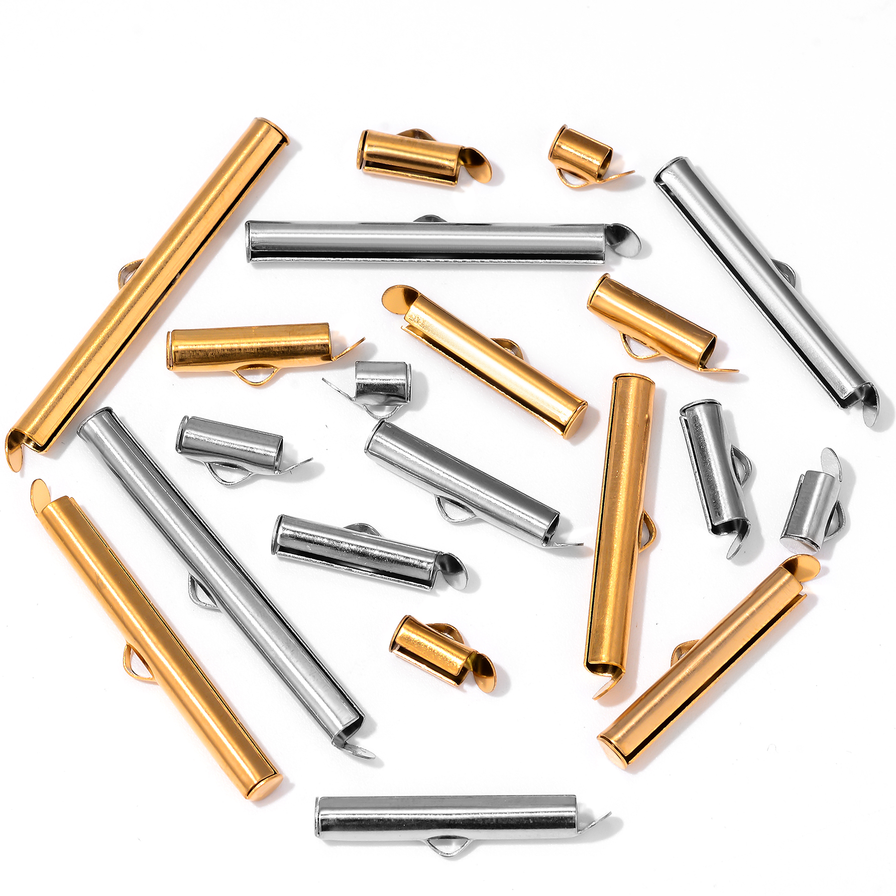 Jewelry Making Youtube - 8pcs Stainless Steel Gold Plated Crimp