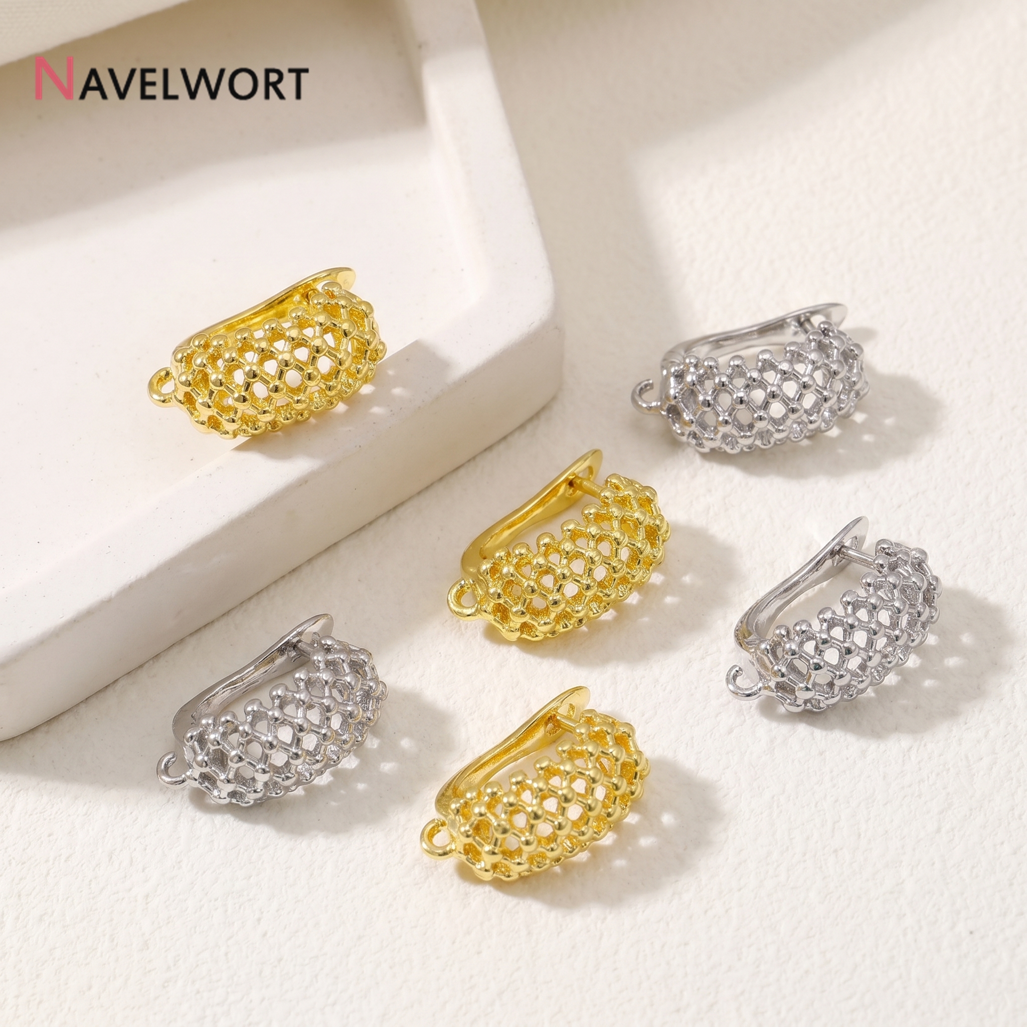Jewelry Making Designs - 18K Gold Plated Brass Hollow Shvenzy