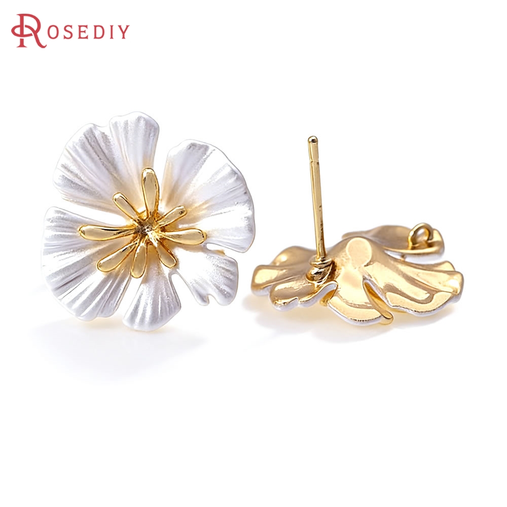 18K Gold Color Brass Flower St - Jewelry Making Pins ulasan dan harga