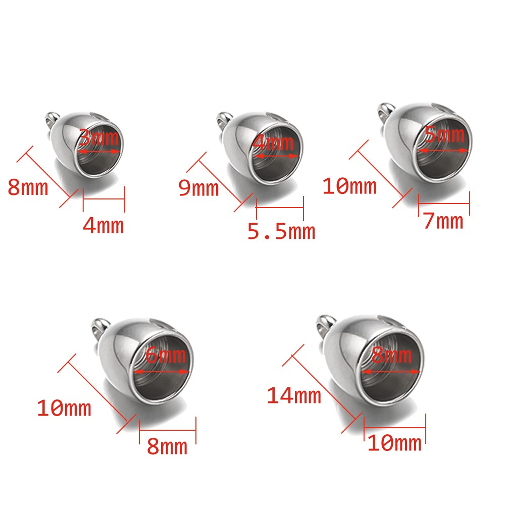 20pcs Tube End Caps Stainless  - Jewelry Making Youtube ulasan dan harga