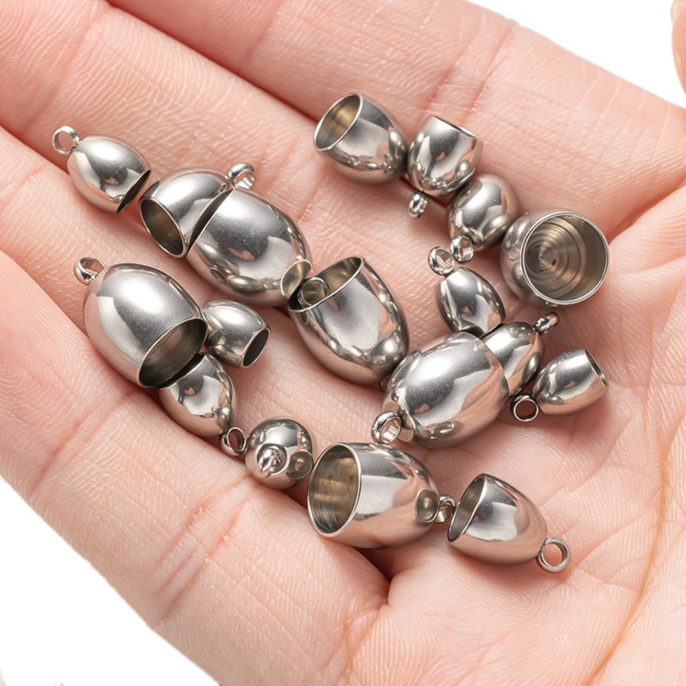 20pcs Tube End Caps Stainless  - Jewelry Making Youtube ulasan dan harga