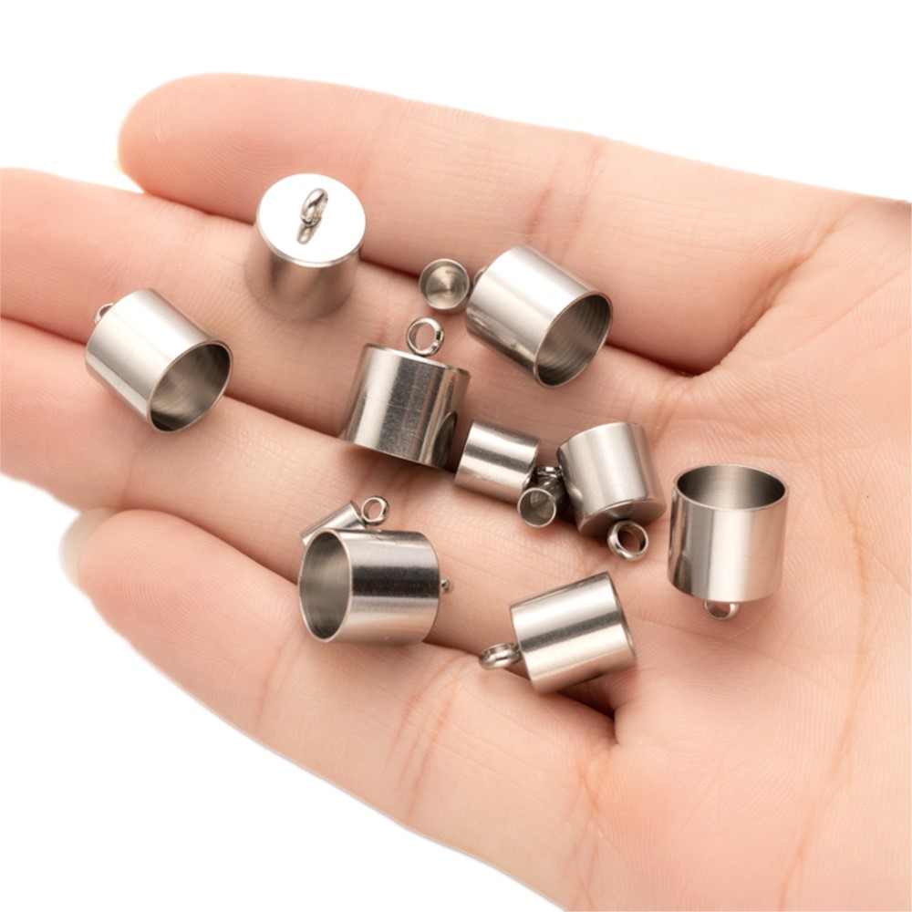 20pcs Tube End Caps Stainless  - Jewelry Making Youtube ulasan dan harga