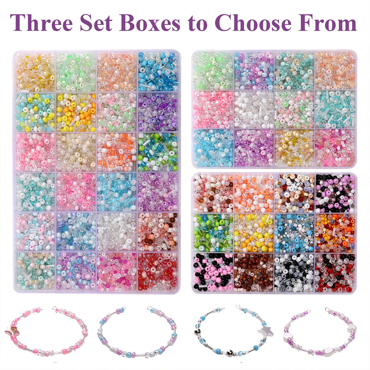 24 Grid Mixed Size Glass Seed  - Jewelry Making Degree ulasan dan harga