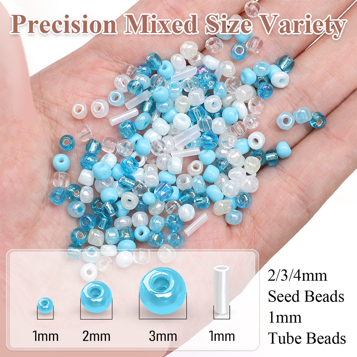 24 Grid Mixed Size Glass Seed  - Jewelry Making Degree ulasan dan harga