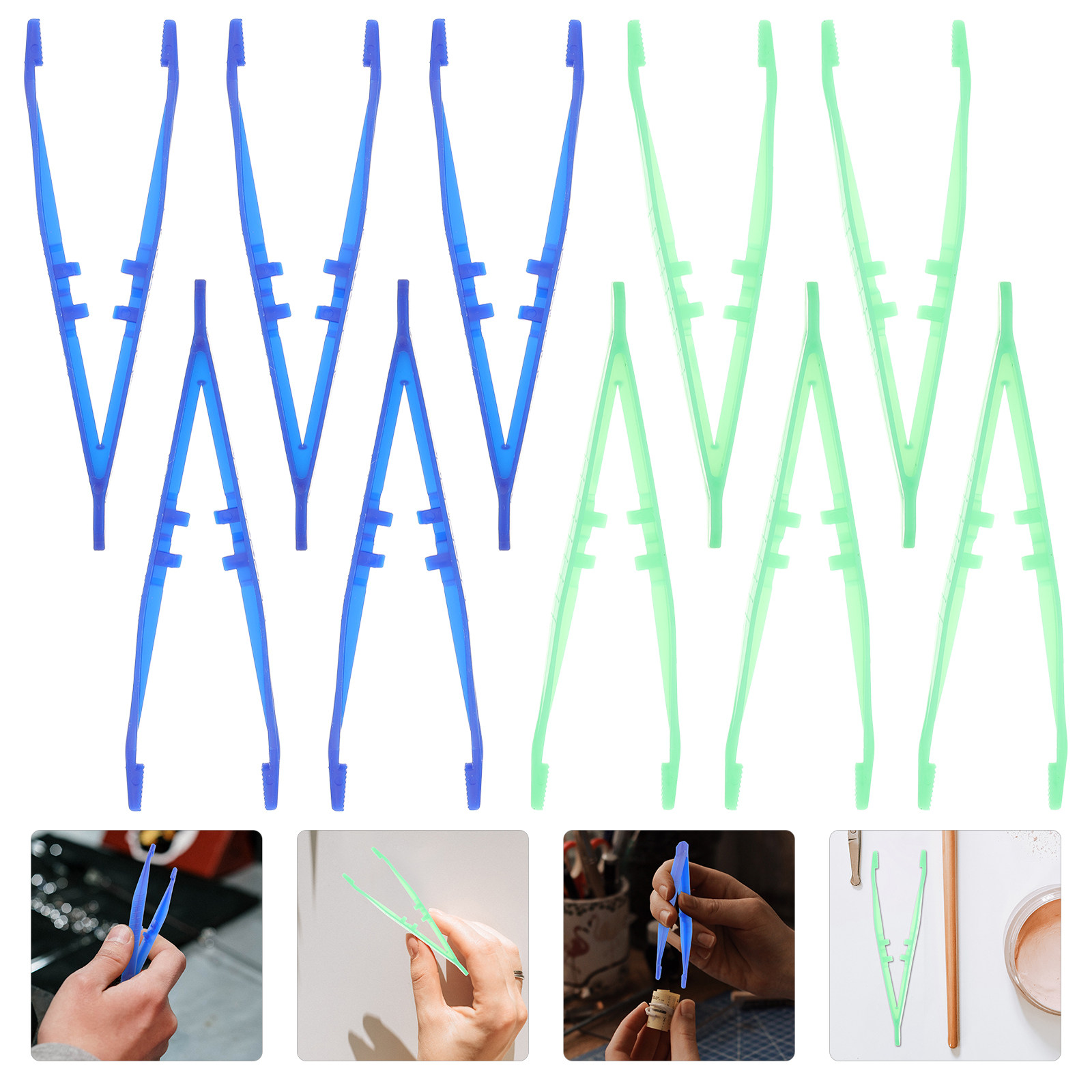 10Pcs Beads Tweezers Plastic C - Jewelry Making Place ulasan dan harga
