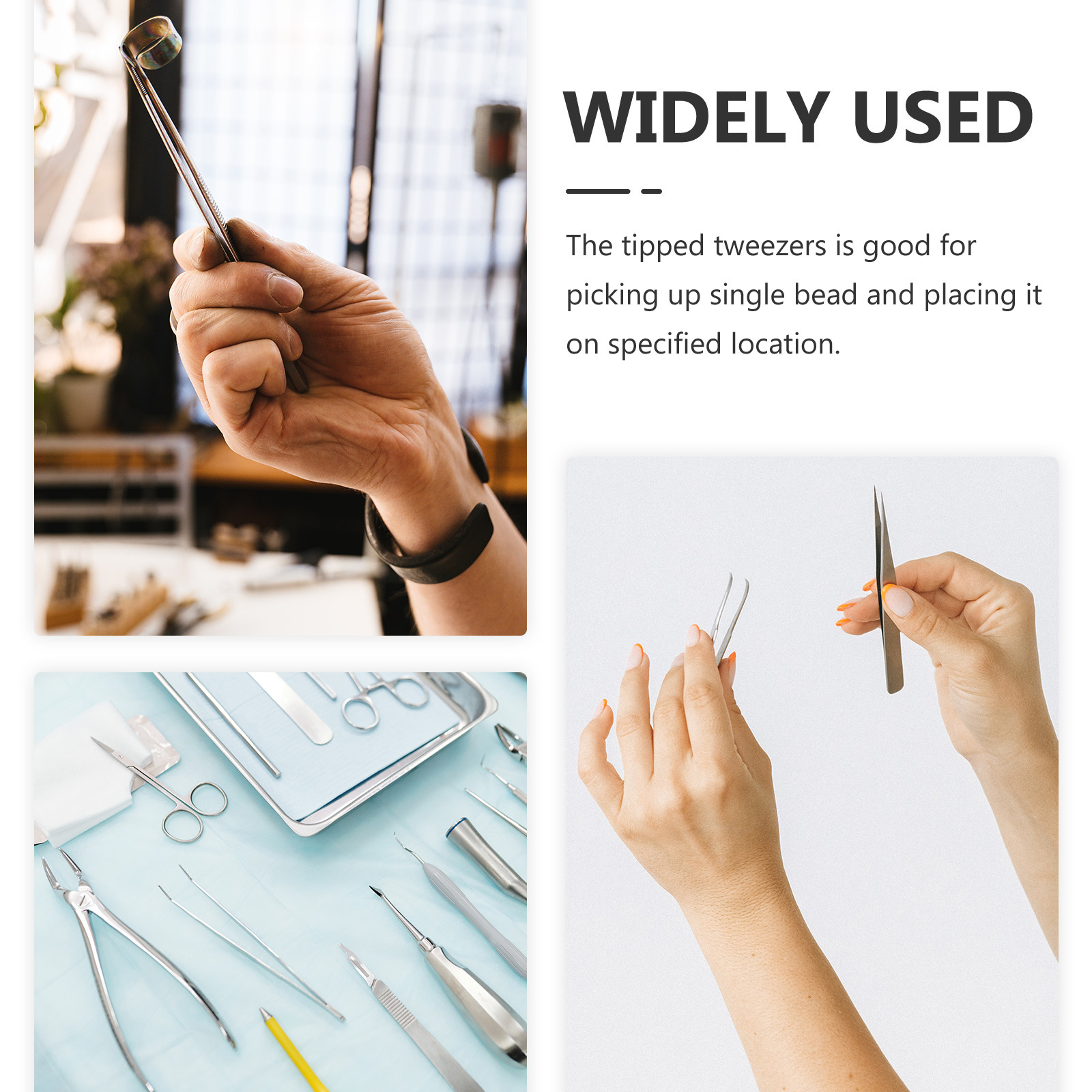 10Pcs Beads Tweezers Plastic C - Jewelry Making Place ulasan dan harga