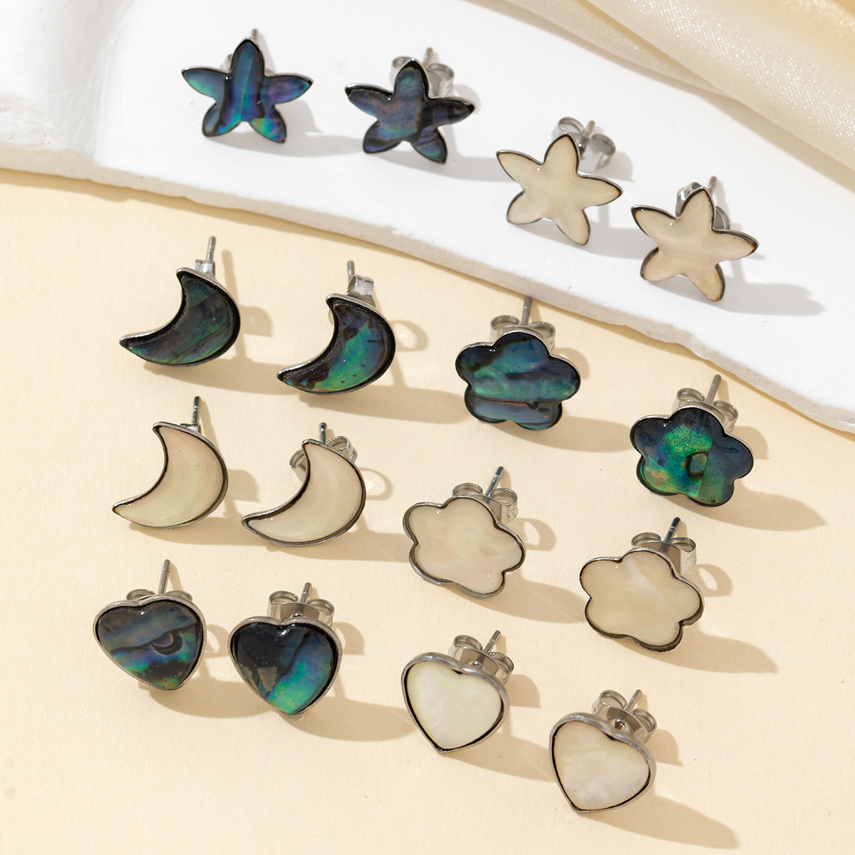 2pcs Natural Shell White Moon  - Jewelry Making Place ulasan dan harga