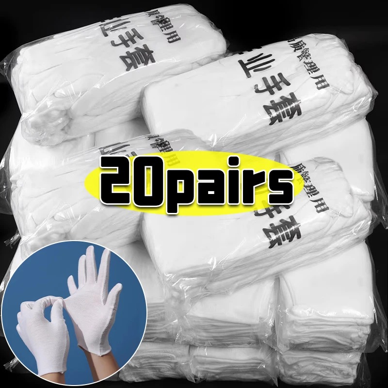 1-20pairs White Cotton Work Gl - Jewelry Making Gloves ulasan dan harga