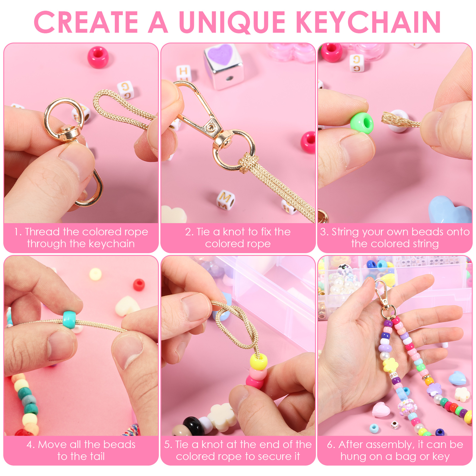 421PCS Beaded Keychain Making  - Jewelry Making Degree ulasan dan harga