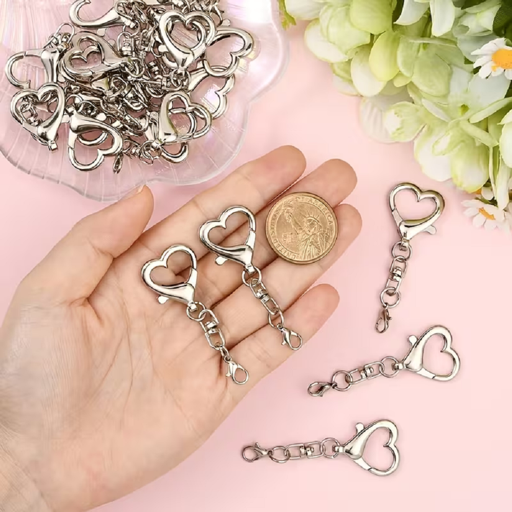 5/15/30Pcs Heart Shaped Swivel - Jewelry Making Designs ulasan dan harga