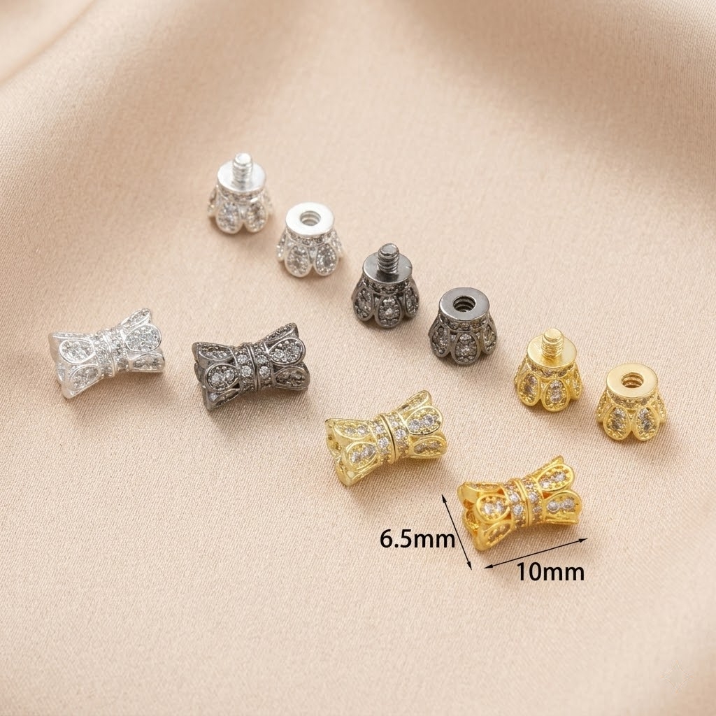 2pcs 18K Gold Plated Cubic Zir - Jewelry Making Pins ulasan dan harga