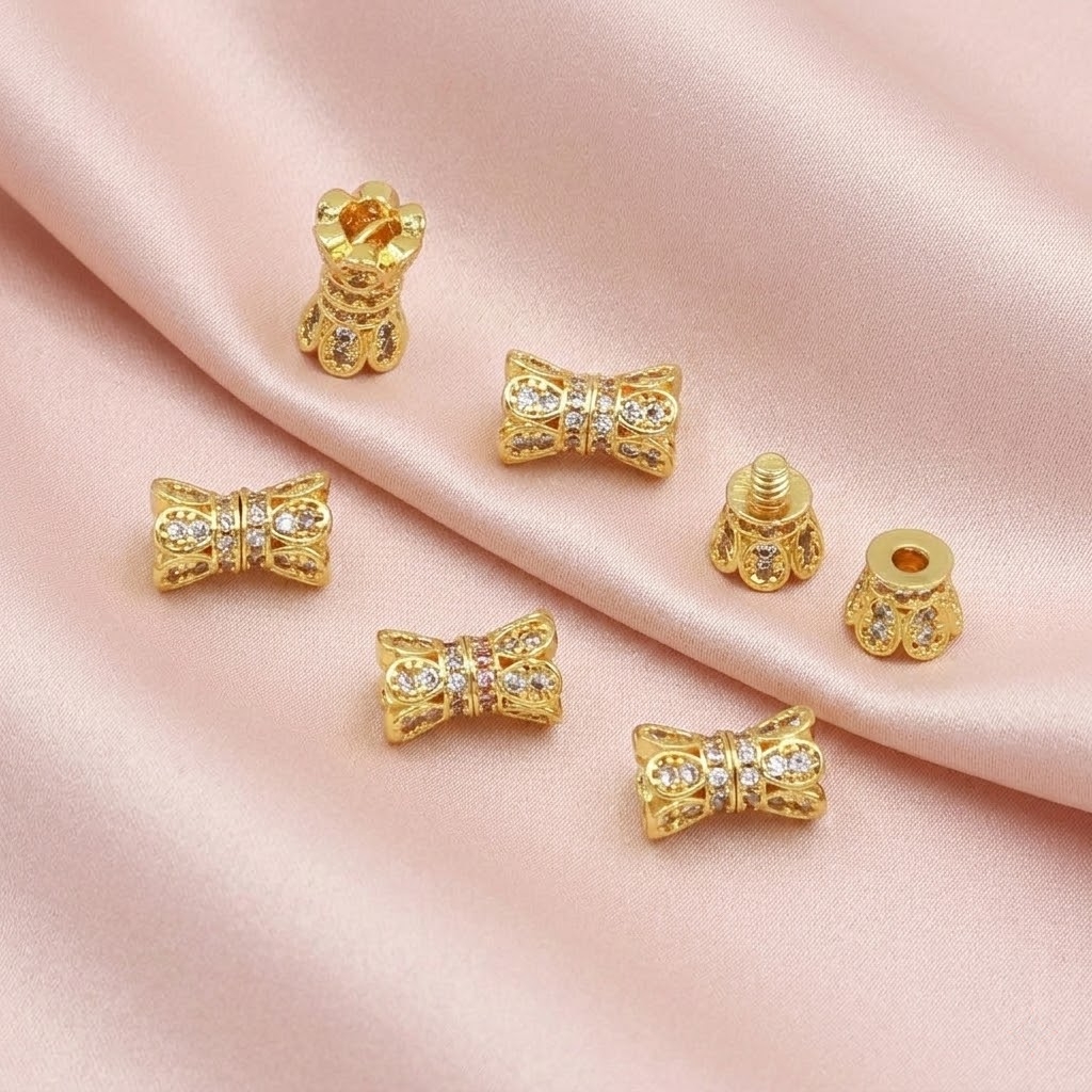 2pcs 18K Gold Plated Cubic Zir - Jewelry Making Pins ulasan dan harga
