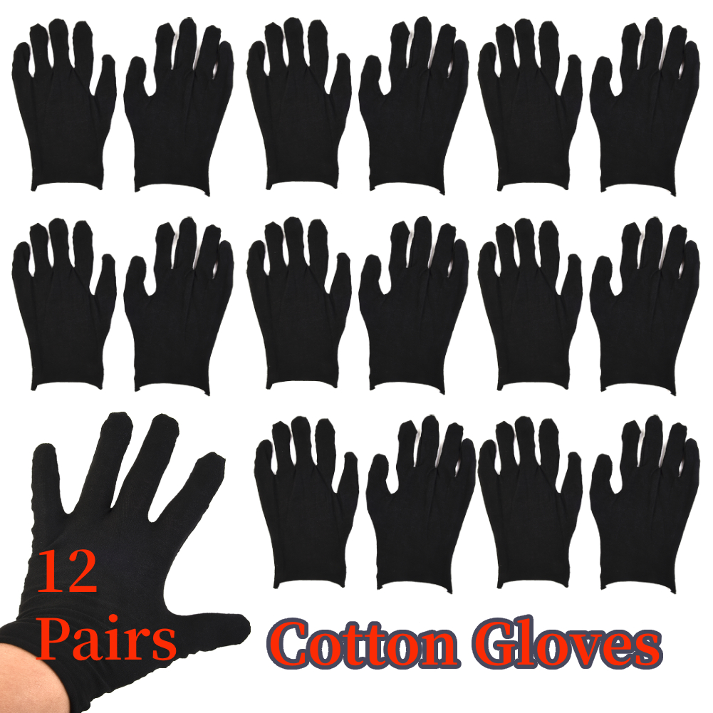 12 Pairs Black Cotton Gloves S - Jewelry Making Gloves ulasan dan harga