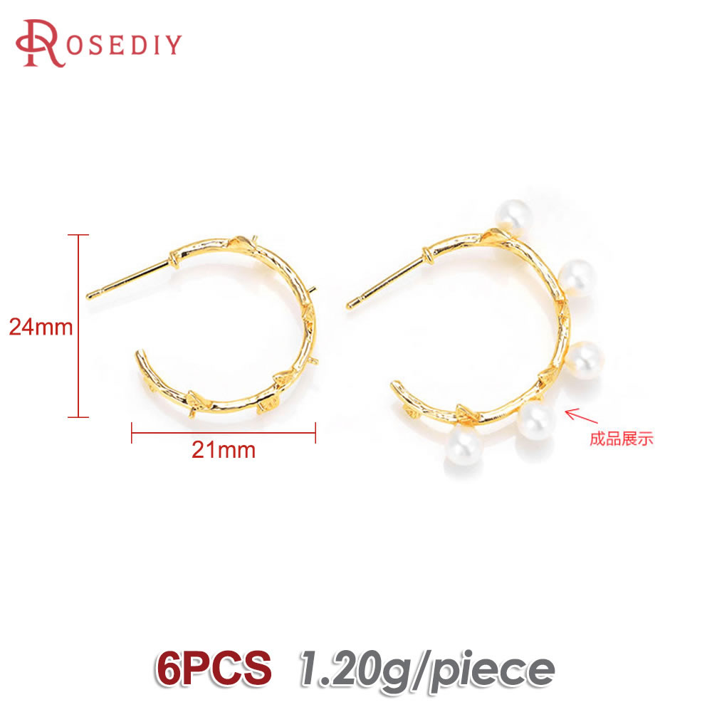 6PCS 18K Gold Color Brass with - Jewelry Making Designs ulasan dan harga