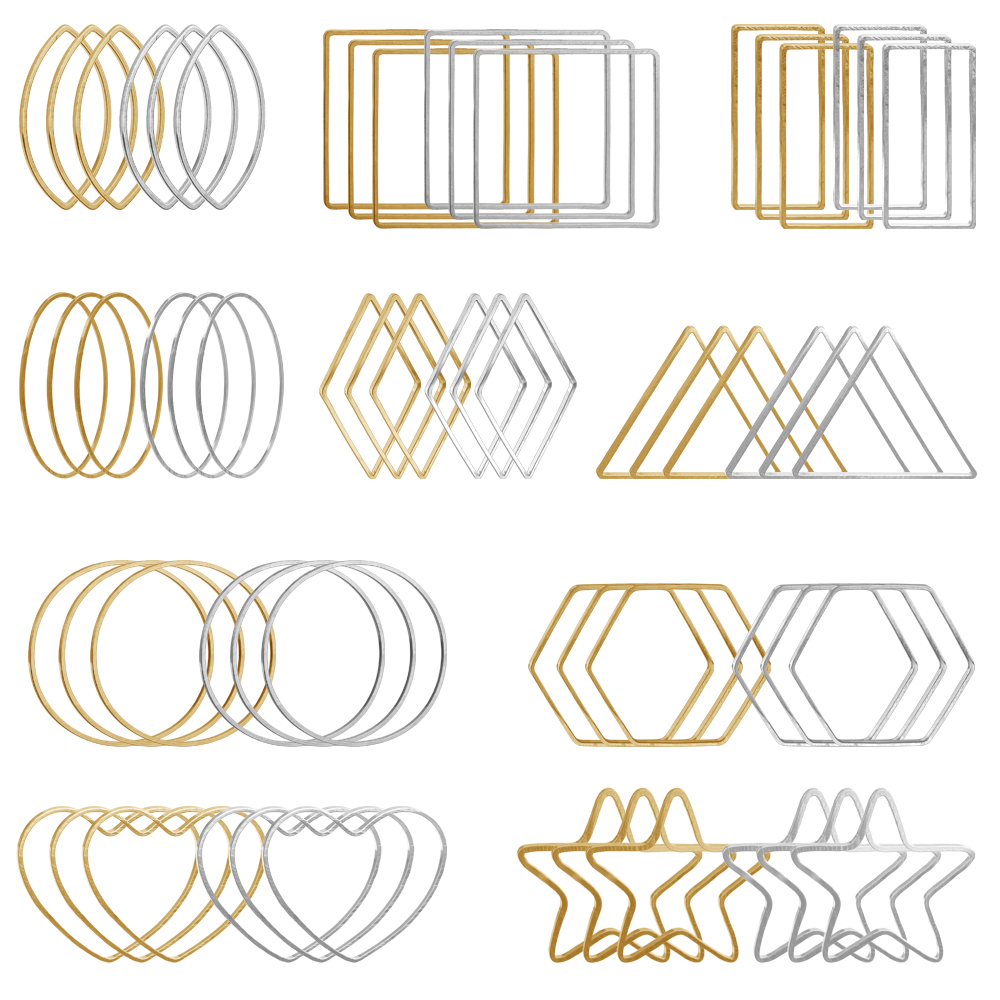 20Pcs Gold Silver Hollow Frame - Jewelry Making Pins ulasan dan harga