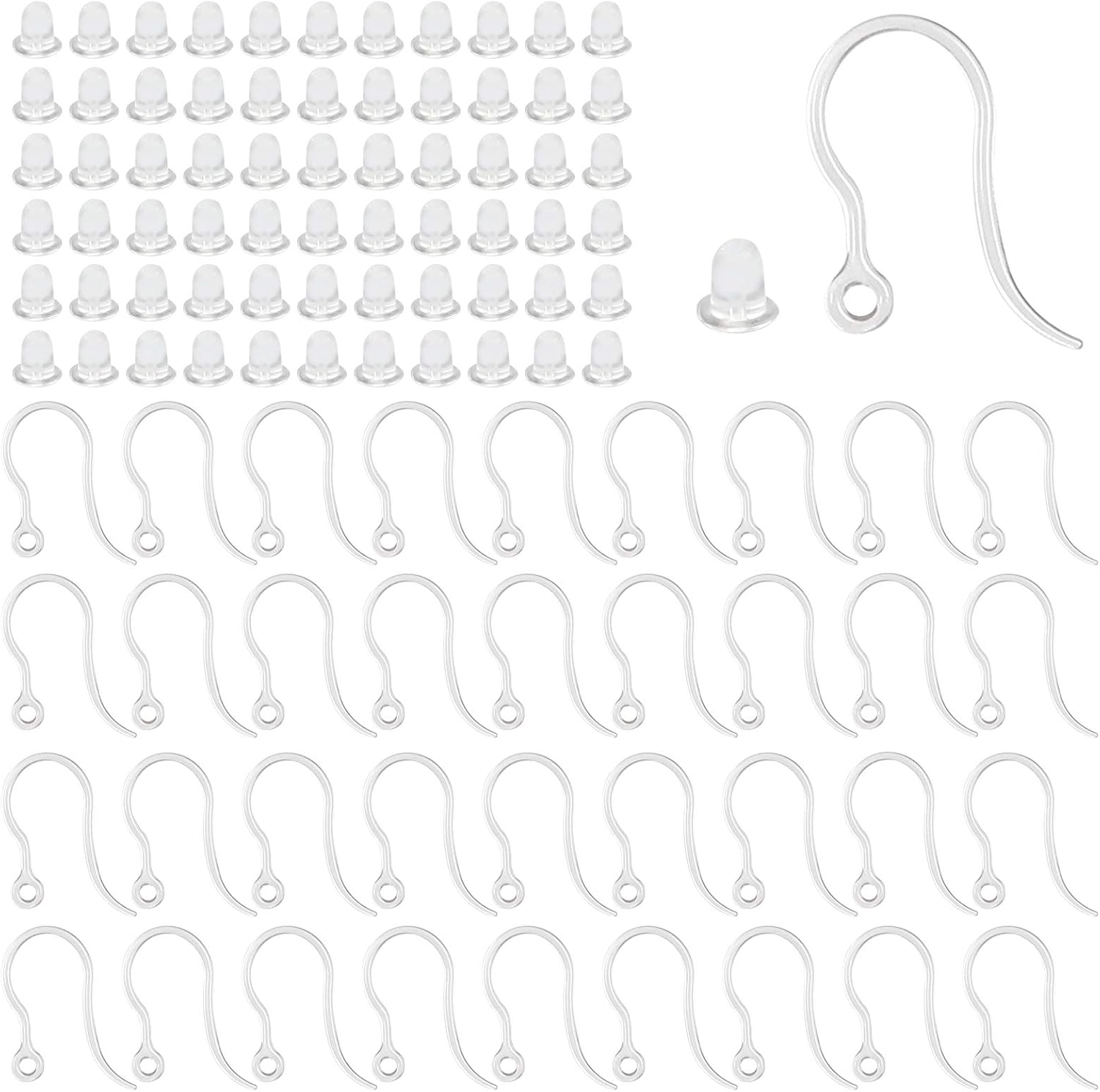 40pcs Clear Plastic Earring Ho - Jewelry Making School ulasan dan harga