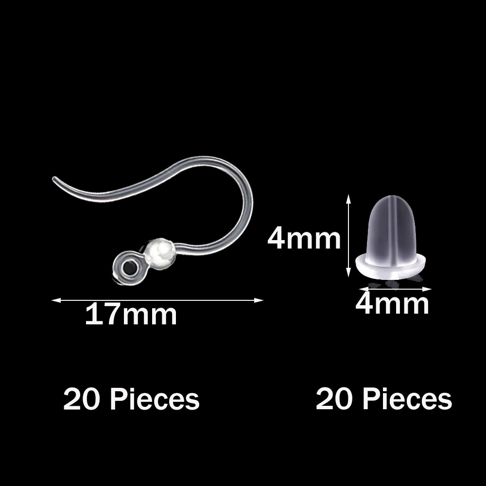 40pcs Clear Plastic Earring Ho - Jewelry Making School ulasan dan harga