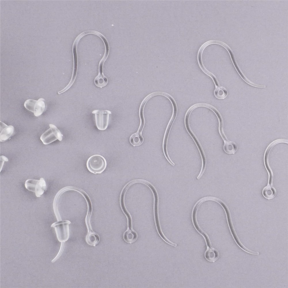 40pcs Clear Plastic Earring Ho - Jewelry Making School ulasan dan harga