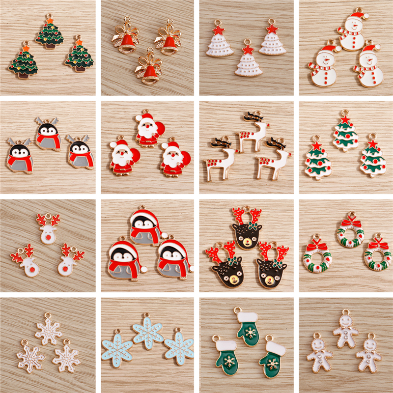 10pcs Cute Christmas Charms En - Jewelry Making Gloves ulasan dan harga