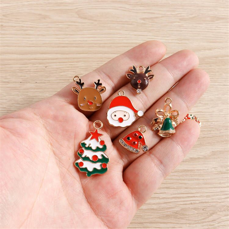 10pcs Cute Christmas Charms En - Jewelry Making Gloves ulasan dan harga