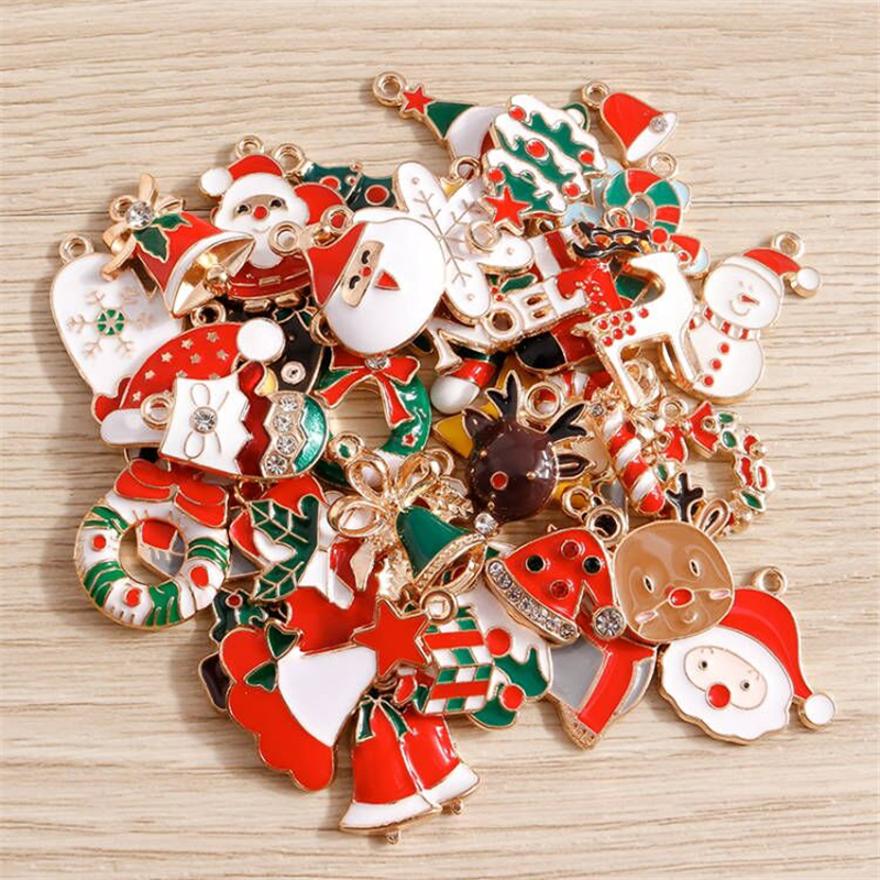 10pcs Cute Christmas Charms En - Jewelry Making Gloves ulasan dan harga
