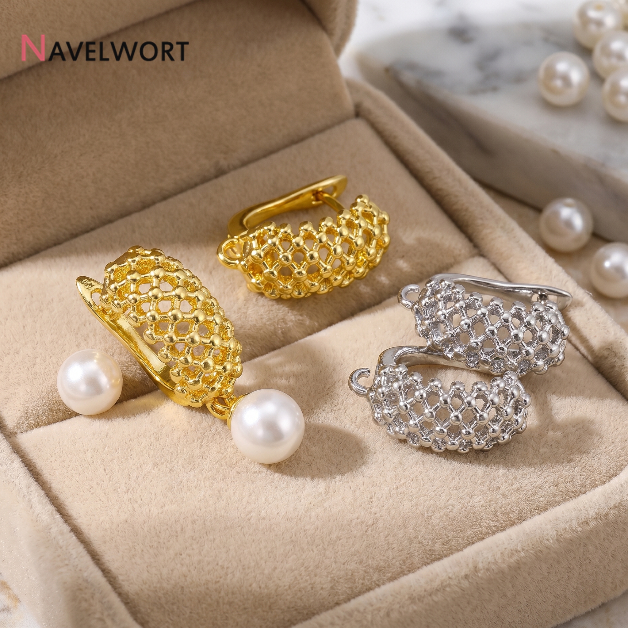 18K Gold Plated Brass  Hollow  - Jewelry Making Designs ulasan dan harga