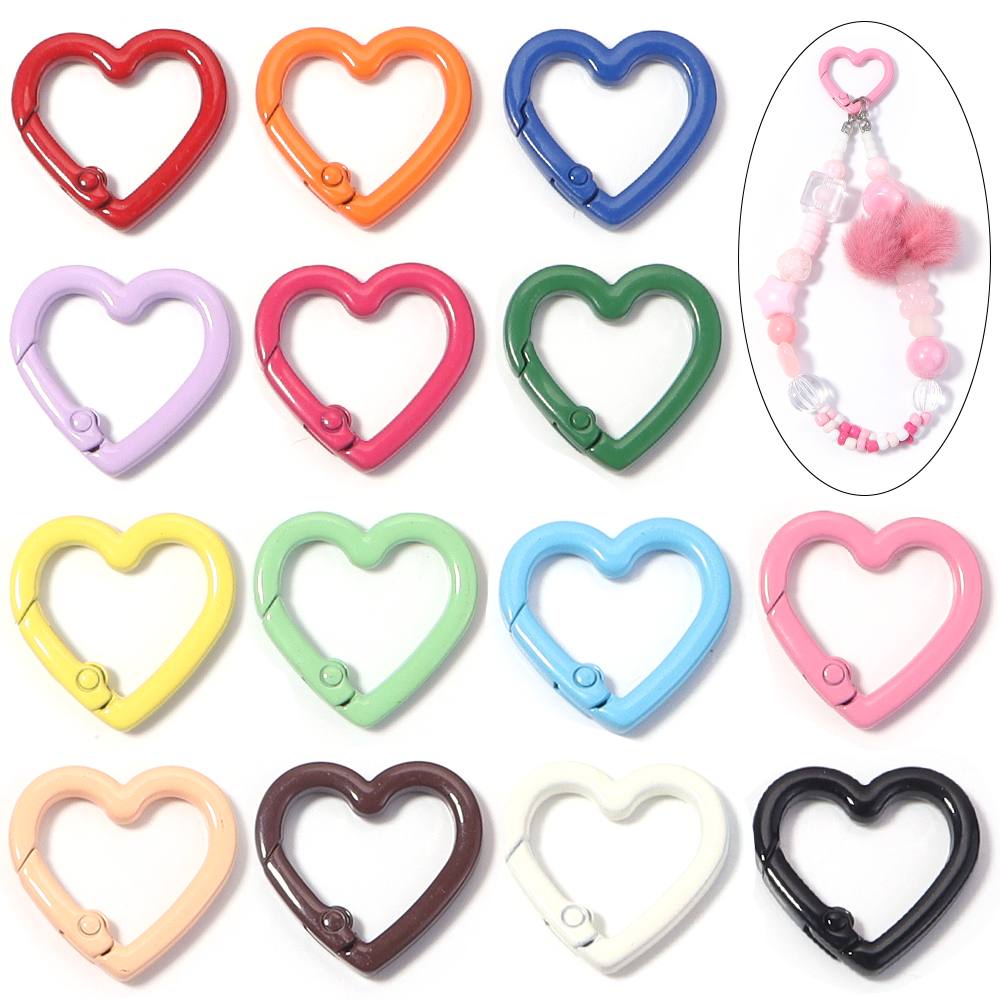 5pcs Alloy Heart Spring Clasps - Jewelry Making School ulasan dan harga