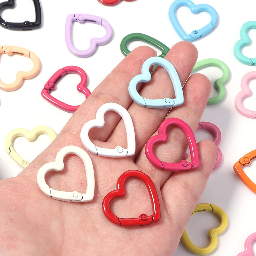 5pcs Alloy Heart Spring Clasps - Jewelry Making School ulasan dan harga