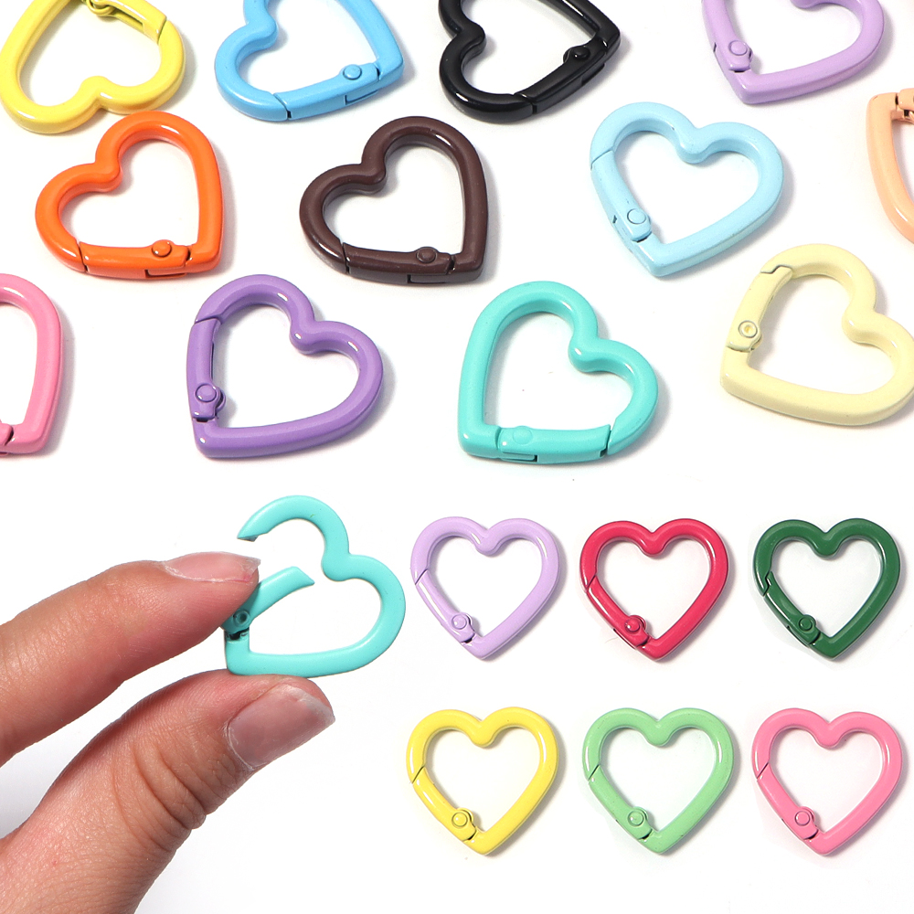 5pcs Alloy Heart Spring Clasps - Jewelry Making School ulasan dan harga