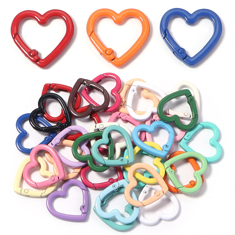 5pcs Alloy Heart Spring Clasps - Jewelry Making School ulasan dan harga