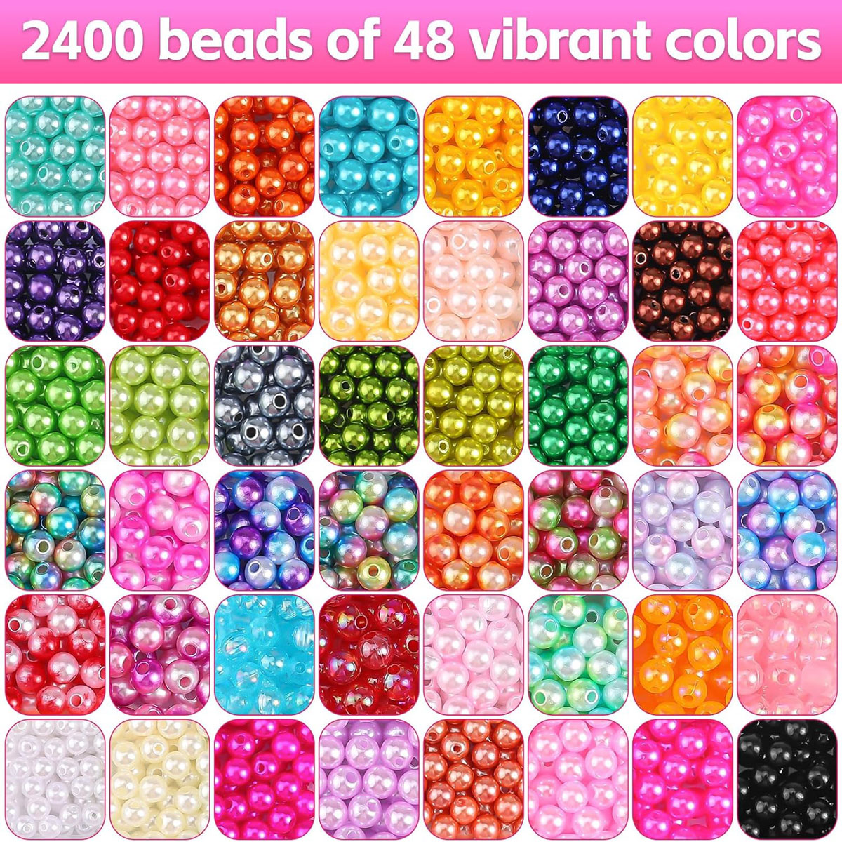 2400PCS 48 Compartments Pearl  - Jewelry Making Degree ulasan dan harga